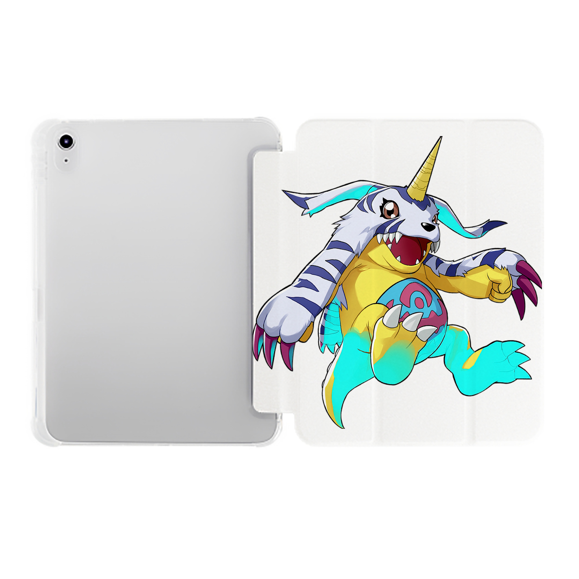 （画像用） Digimon デジタルモンスター/デジモン IPad ケース ペン収納付き 三つ折りスタンド PUレザー×シリコン 対応機種9.5/10.5/10.9インチ
